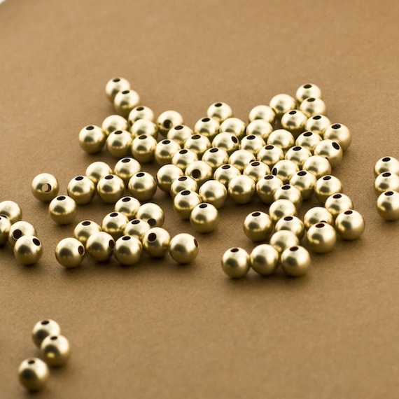 6mm Gold Beads. 300pc, Round. Seamless. Gold filled Beads. Spacers, Medium  Balls