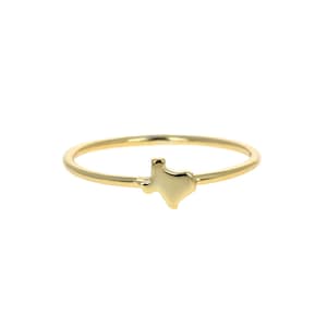 Sterling Silver, Gold Mini Texas Stacker, Gold Vermeil, Texas Ring, Mini, 925, Thumb Ring, Mid Finger Ring, TX