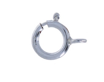 10 pièces, argent sterling, bague à ressort de 6 mm avec œillet fermé, ronde, petit fermoir, chaîne, collier, bracelet, crochets de cheville