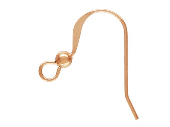 Earring Findings Rose Gold Ear Wires 10pc, Rose Gold Filled