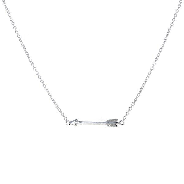 Sterling Silber, Einfache Pfeil Halskette, Zierlich, 925 Kabelkette, Kleine Seite nach Pfeil. Einstellbar, erhältlich in Silber, Gold oder Roségold