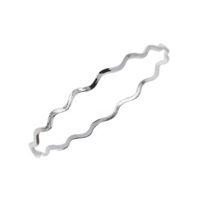 May include: A silver wavy bangle bracelet.