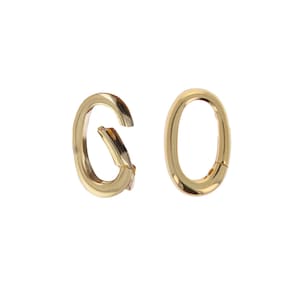 14kt Gold Vermeil, Cable Link Clasp, Large Push Clasp, Add Charms or Chains, Big Clasp, Charm Holder, Genuine 14kt Gold Plating Finding