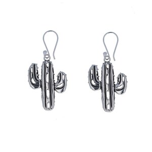 Sterling Silver, Cactus Southwest Earrings, Cactus Earrings, Silver Earrings, Silver Cactus Earrings, Southwest Jewelry, 925 Silver, E12469