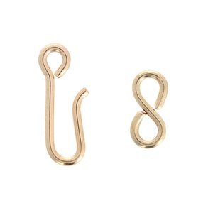 5 sets - Hook and Eye Set 14KT Gold Filled, Clasps for Jewelry, Gold Filled Findings, 4mm wide, Genuine 14 karat Gold Filled, Hook and Eye