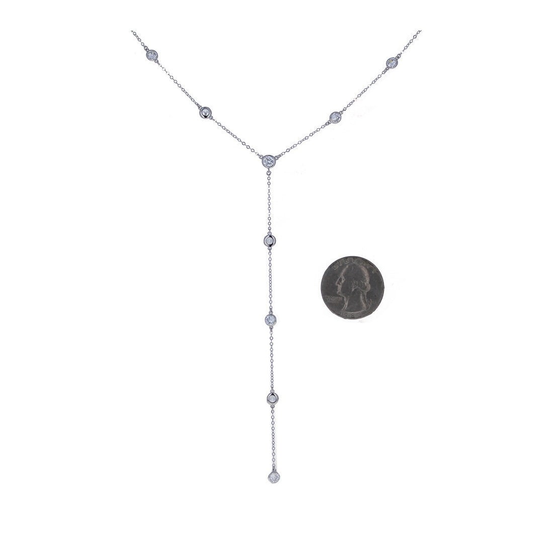 LORO　Ppierce04　silver925 2025 Four Leaf Clover Lab-Grown Diamond Dangle Charm Necklace