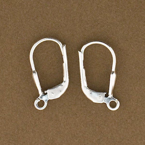 Sterling Silver Leverbacks. .925 Silver Earring Findings, Wholesale Earring Parts, Choose Package Size, Teardrop Leverback, Open eyelet