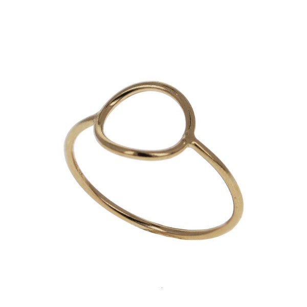 14kt Gold Filled, Gold Open Circle Ring, 14kt Gold Filled, 1mm Gold Wire, Gold Ring, Circle, Dainty Gold Ring, Hollow Circle,  GF4051