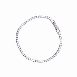 Princess-Cut Tennis Armband, Cubic Zirkonia, trendiges und zeitloses Armband, echtes .925 Sterling Silber