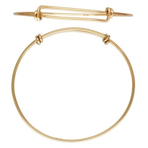 14kt Gold Filled Adjustable Bangle Bracelet,  Add a Charm Bracelet, Expandable Charm Bangle, Wire Bangle, Wholesale Bangle