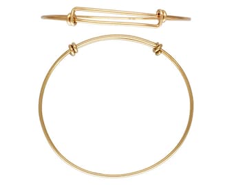 14kt Gold Filled Adjustable Bangle Bracelet,  Add a Charm Bracelet, Expandable Charm Bangle, Wire Bangle, Wholesale Bangle