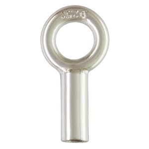 May include: A silver metal eyelet with a threaded shaft. The eyelet has a 3/16 inch diameter.