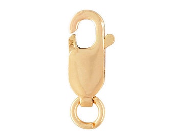 May include: Gold-toned lobster clasp with a round ring. The clasp is marked with "GF" on the side.