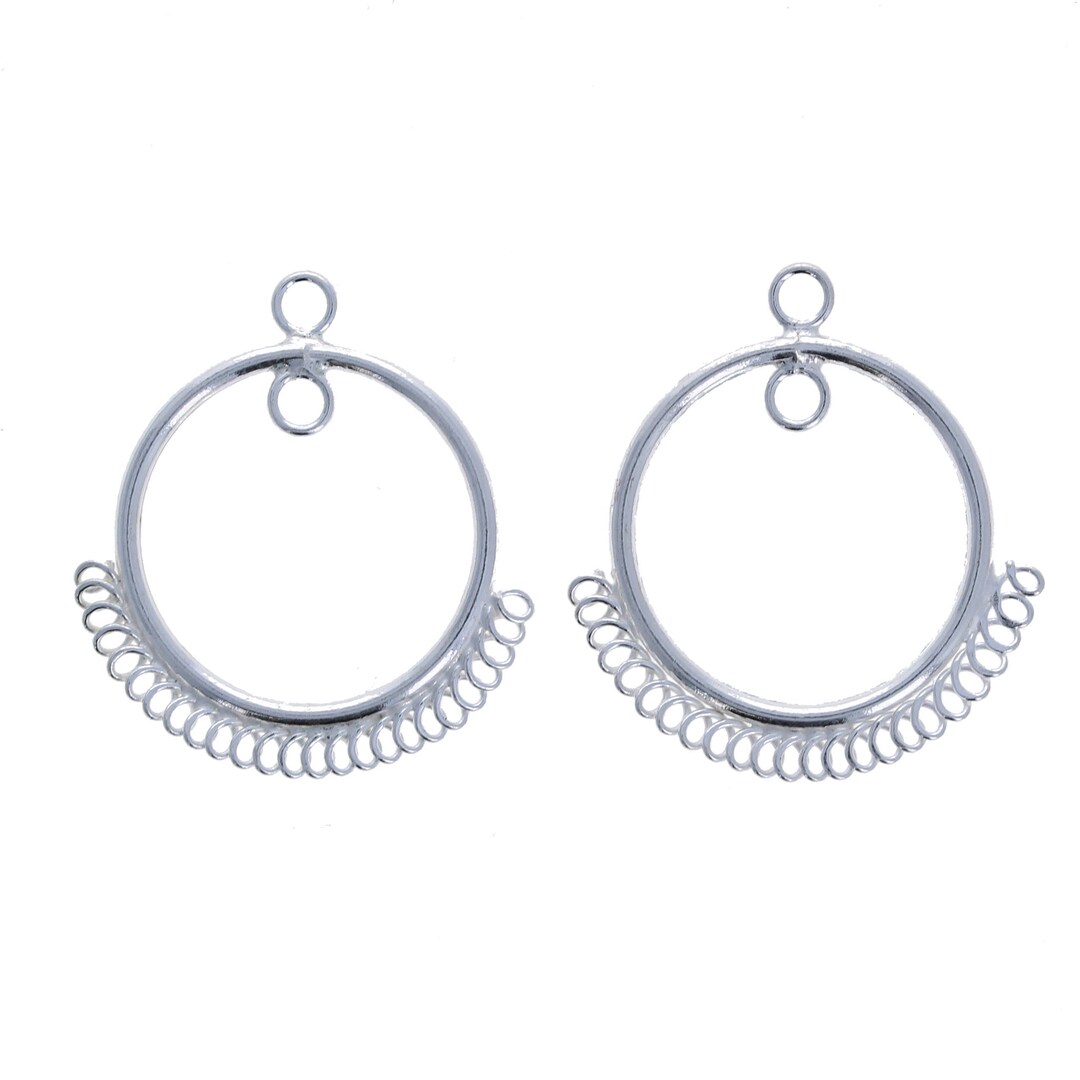 Sterling Silver Earring Parts, .925 Earring Parts, 1 Pair, 25 Hole
