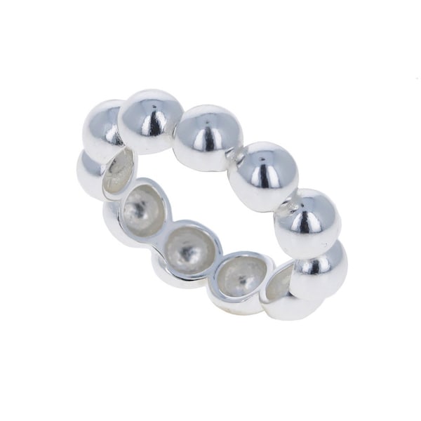 Sterling Silver, Eternity Bead Ring, 925, 6mm Half Ball Beaded Ring, Silver Bead Ring, Beaded All the way Around, Bead Design, R034167