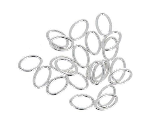 100pcs, Oval Jump Rings, 3.5x5.5mm, 22 Gauge Oval Open Jump Rings Sterling  Silver Small Jump Rings, Cut, Split Open, Loops for Jewelry