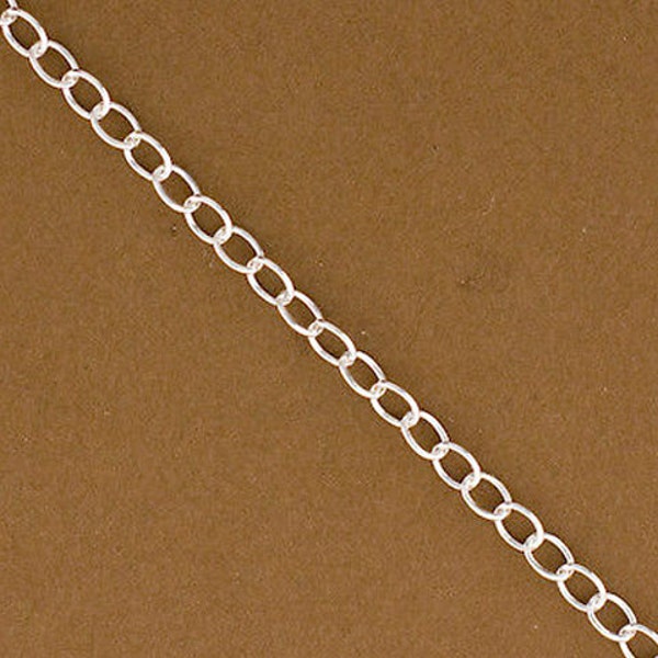 Sterling Silver Extension Chain .925 Sterling Silver Chain by the Foot, Cable Chain, Made in Italy, #2207, Oval Cable Chain, Extender Link