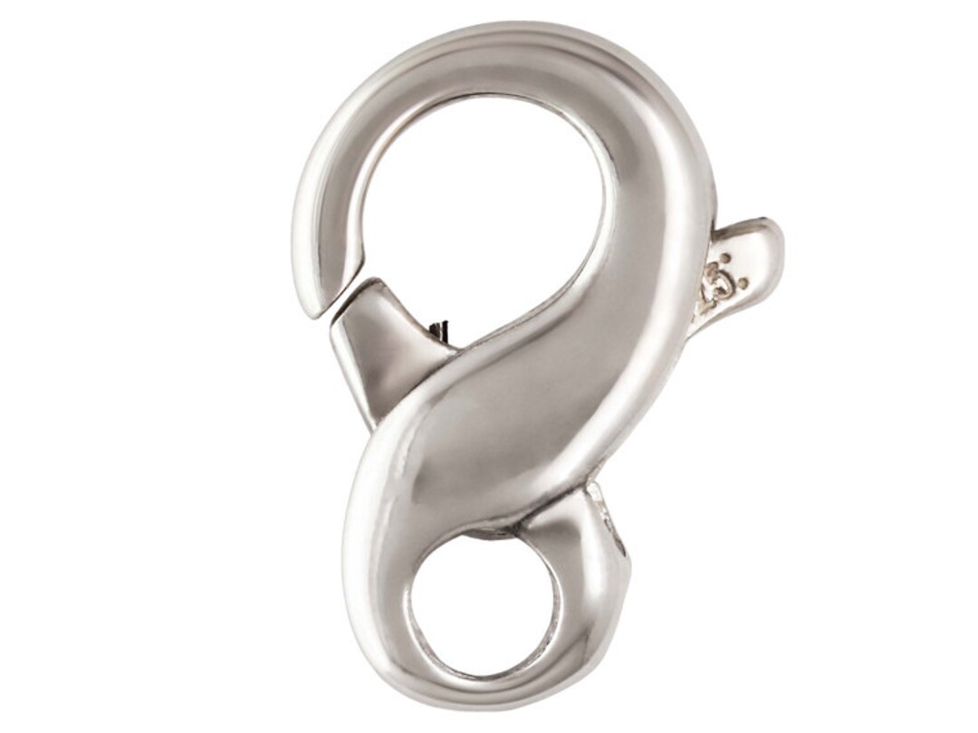 thumbnail image 2 of 2pc Sterling Silver Infinity Clasp – Figure 8 Lobster Catch, 14.5mm – Made In Italy By Mayas Gems 2 of 4