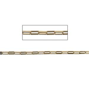 3ft, Elongated 14kt Gold Filled Box Chain, Perfect for Permanent Jewelry, Crafting and More, Long Box, Chain by the foot, Elongated GF353