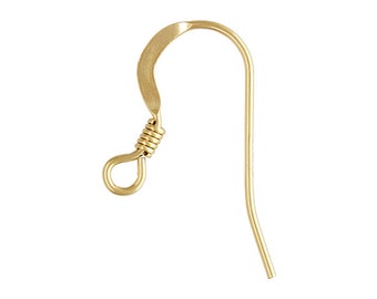 May include: Gold-toned earring hook with a twisted wire loop at the top and a curved wire hook.