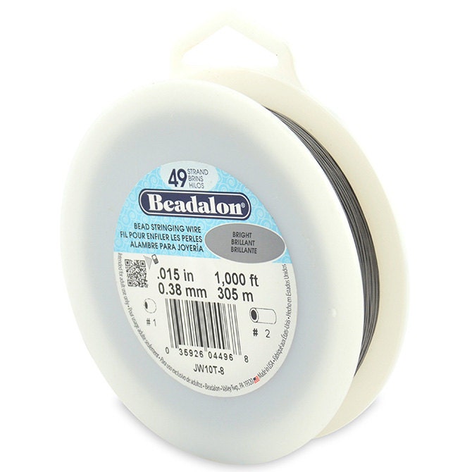 Beadalon BRIGHT .015/" Bead Stringing Wire 7 Strand Flex Wire 1000ft Bulk Spool