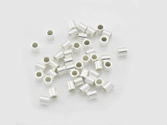 500pc, 2x2 Sterling Silver Crimps, .925 Crimp Bead Tubes,tubes, Made in  USA. 2mm Crimp Tubes. Crimping Beads for Jewelry. Wholesale Package. 