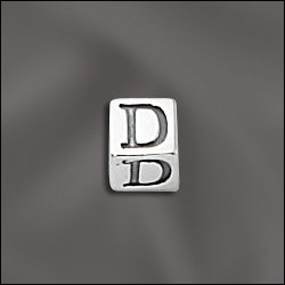 Sterling silver block letter best sale beads