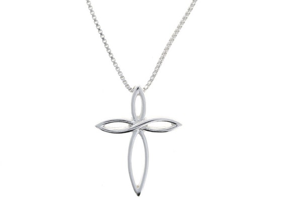 Cross Pendant Polished Sterling Silver Necklace - Chain Included Cross Pendant Polished Sterling Silver Necklace - Chain Included
