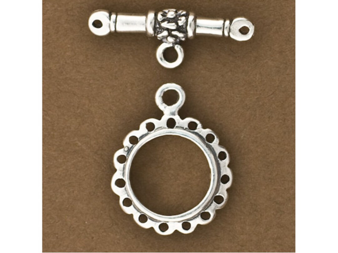 Lot De 3 Fermoirs à Bascule Bali En Cuivre – 25x20 Mm, Plaqué Argent, Neufs