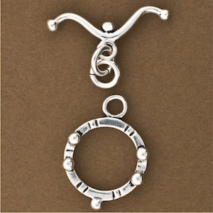 Toggle Clasp, Sterling Silver Toggle,  Bali Style, 2sets or 6 sets, Sterling Silver .925, Vintage Bali, Toggle Catches, Clasps, Wholesale