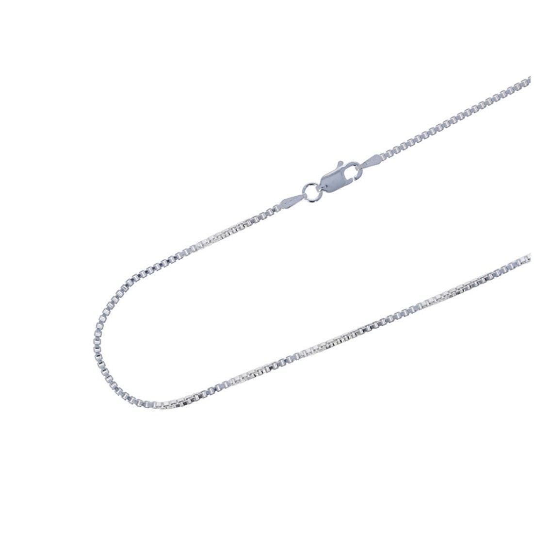 thumbnail image 2 of Genuine 925 Sterling Silver Box Chain Necklace - 0.7mm To 2.0mm Thickness, 14 To 30 Inches Long, Stamped Italy, Durable Spring Ring Clasp, Hypoallergenic & Nickel-Free, Perfect For Everyday Wear Or As A Gift 2 of 5