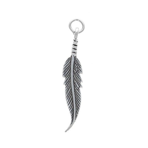 Feather Charm Antiqued Sterling Silver Feather Charm Antiqued Sterling Silver