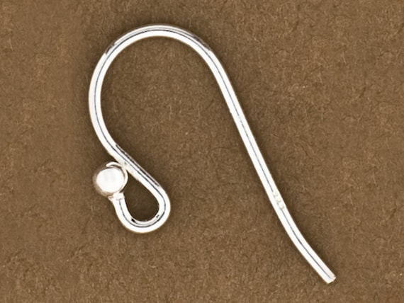 100pc, Sterling Silver Ear Wires, .925 Earring Hooks, Earring Findings,  French Wires, Fancy Ear Hooks, Bead End, Wholesale, SS118 