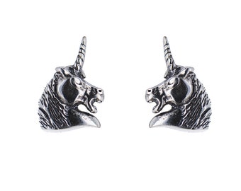 Sterling Unicorn Studs, 925 Petite Unicorn Earrings, 10mm Silver Studs, 925, Post Back Earrings, E26649