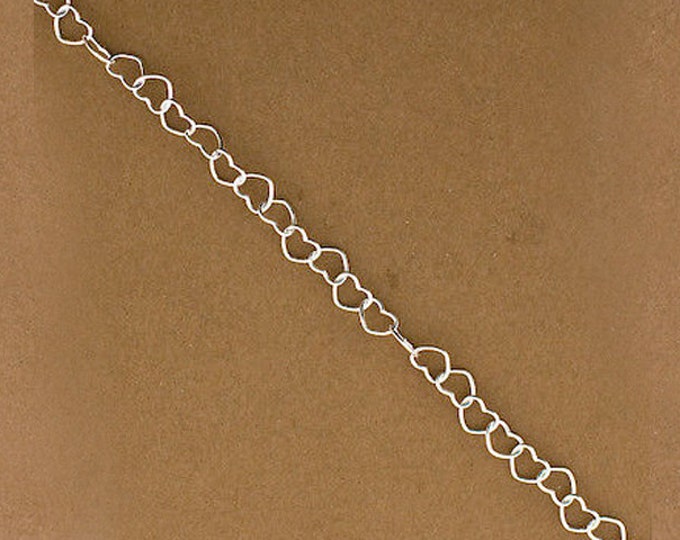 Sterling Silver Heart Link Cable Chain, Wholesale Chain Sold by the