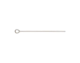 65pc, 1.5" Eye Pins, 925 Sterling Silver, Open Loop Sticks, Make Earrings or Pendants, 24 gauge, Wholesale Eyepins for jewelry