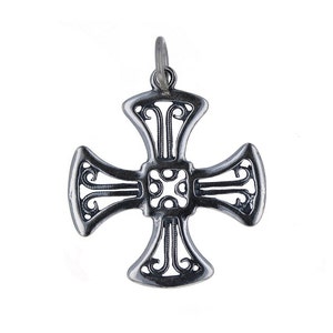 Sterling Silver, Celtic Cross Charm, Filigree Cross Charm, Cross Jewelry, Celtic Jewelry, Religious Charm, Charm with Open Jump Ring, CH1047