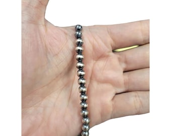 250pc - Navajo Style Pearls, 6mm .925 Sterling Silver Round Smooth Beads, Vintage Silver Beads, Navajo Sterling Silver Beads, Wholesale