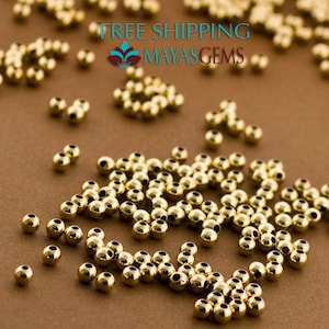 2.5mm Gold Beads, 1000pcs, Gold Filled Beads, Seamless, 2.5mm Beads, Wholesale, Bulk Lot, Tiny Gold Beads, Round, Smooth, Seamless, 14ktGF