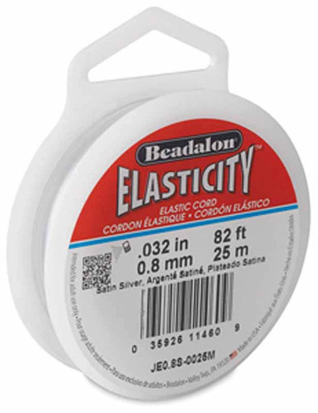 Beadalon Elasticity Black Stretchy Cord Bulk Spool 1mm x 328 feet