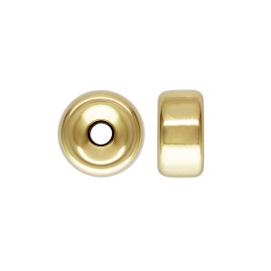 4mm Gold Rondell, 100pc, 4mm X 2mm Rondelle Beads, 14kt Gold Filled, Tire Shaped, Gold Beads, 1.8mm hole, Gold Roundel, Thick, GFRL7323