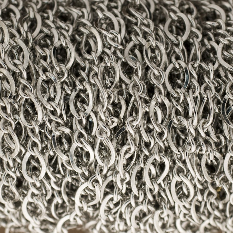Figure 8 Chain, Antique Finish, Solid Sterling Silver, Wholesale Prices, Figure Eight Design, Rhodium over Sterling Silver, Charm SS#2638 image 3