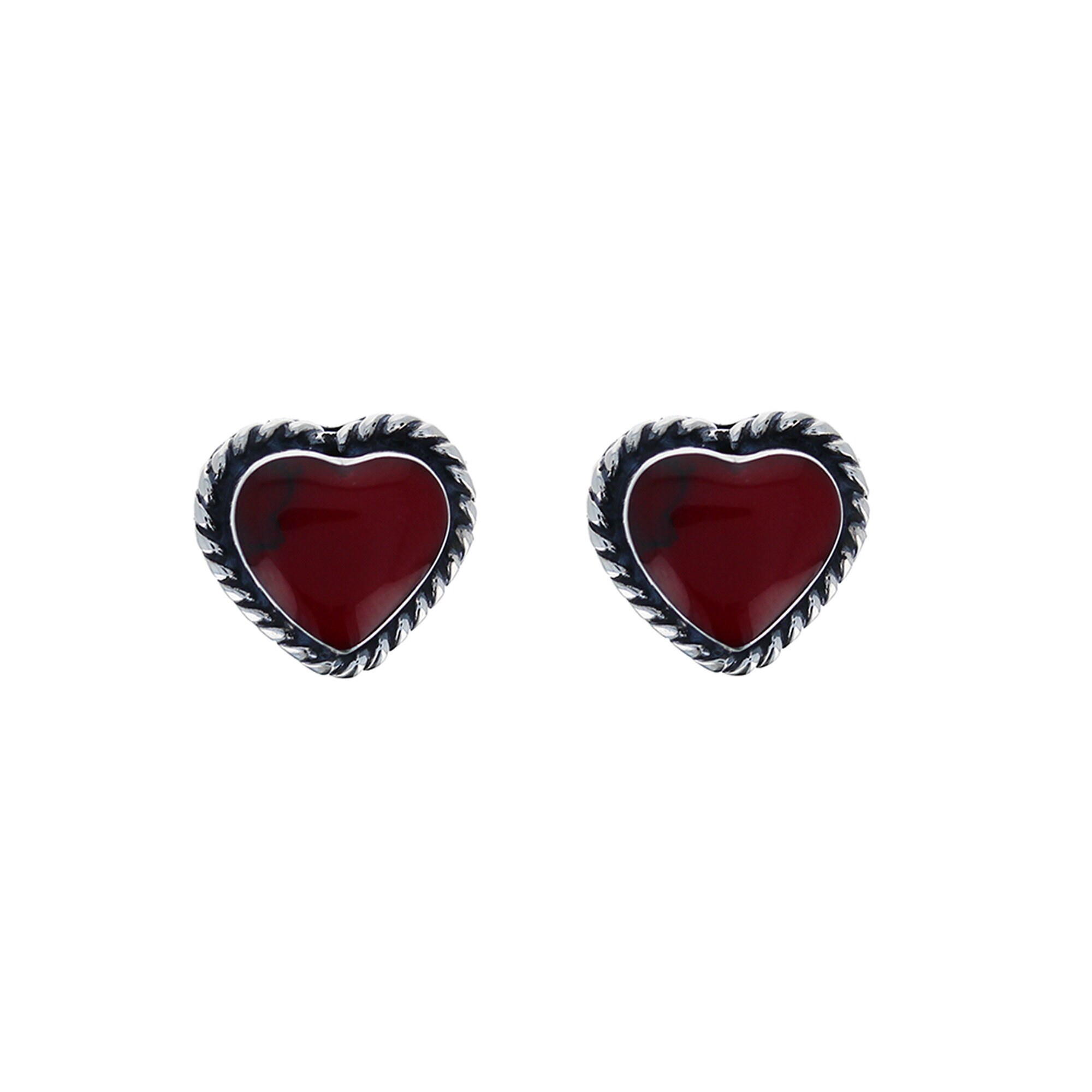Red Jasper Bold Heart Shaped Earrings With Artisan Crafted