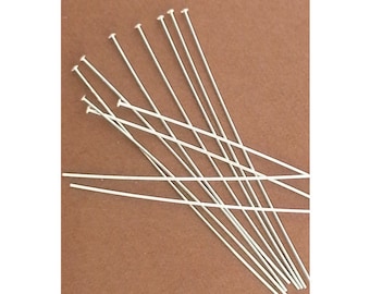 25pc, Silver Head Pins, 3 inch Sterling Silver .925 Head Pins 3" 24gauge, Domed Heads, Versatile Quality Pins, Wholesale, Made In USA