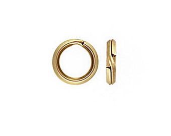 25 pcs - Gold Filled 6.2mm Split Ring, 14kt Gold Filled, 6.2mm Diameter, Gold Split Rin, Open Rings for Pendants, Wholesale, 6.2mm, GFPLT625