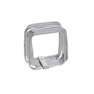 Lucky Square Ring, Sterling Silver Stacking Ring Set, Unique Jewelry, Square Ring, Abstract Ring, Genuine 925 Silver, Modern Jewelry