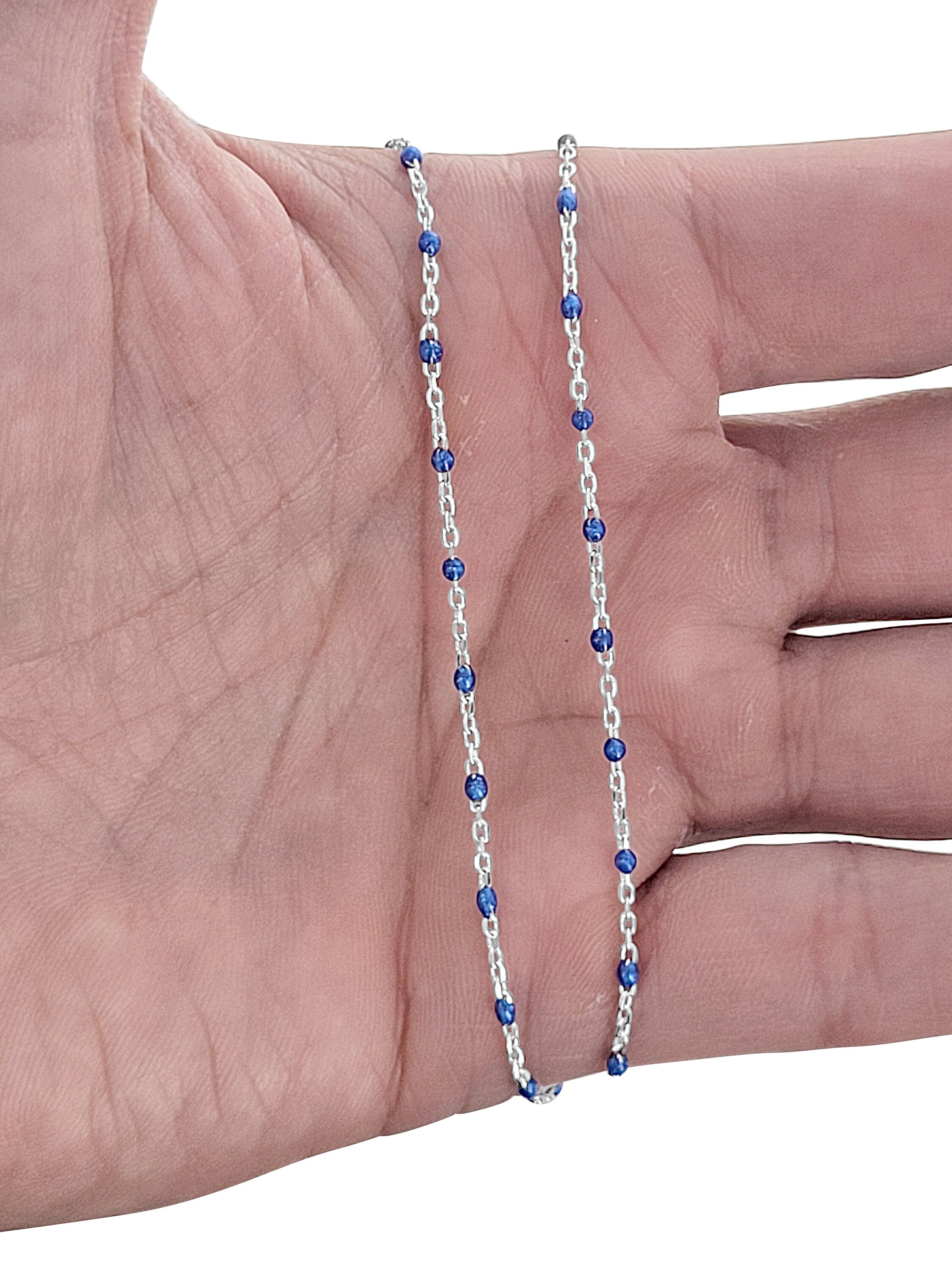 スターリングシルバー925、ラピスラズリカラービーズ、ブルーシード