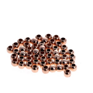 300pc -  2mm Rose Gold Beads, 14kt Gold Filled Beads, Tiny Round Beads, 2mm Spacers Beads, Seed Beads, Wholesale Made in Italy 14/20 14kt