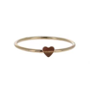 Gold Heart Stacker, Dainty Ring, Gold Filled Heart Stacking Ring, 3.5mm Gold Stacker, 14kt Gold Filled, Mini Love Ring,GF504