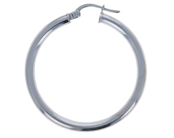 Sterling Silver, 3mm Tube Click Down Hoop Earrings, Classic Hoops, French Lock Hoop, Imported, Classic Design, Sleek Hoop, HP3X, 1 pair